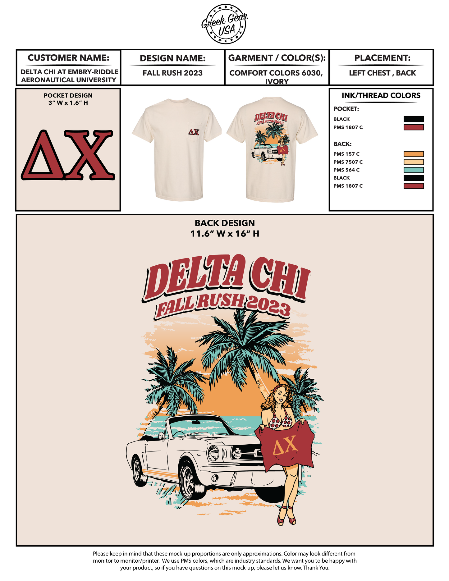 Delta Chi Embry-Riddle Aeronaturical University Fall Rush 2023 Tees
