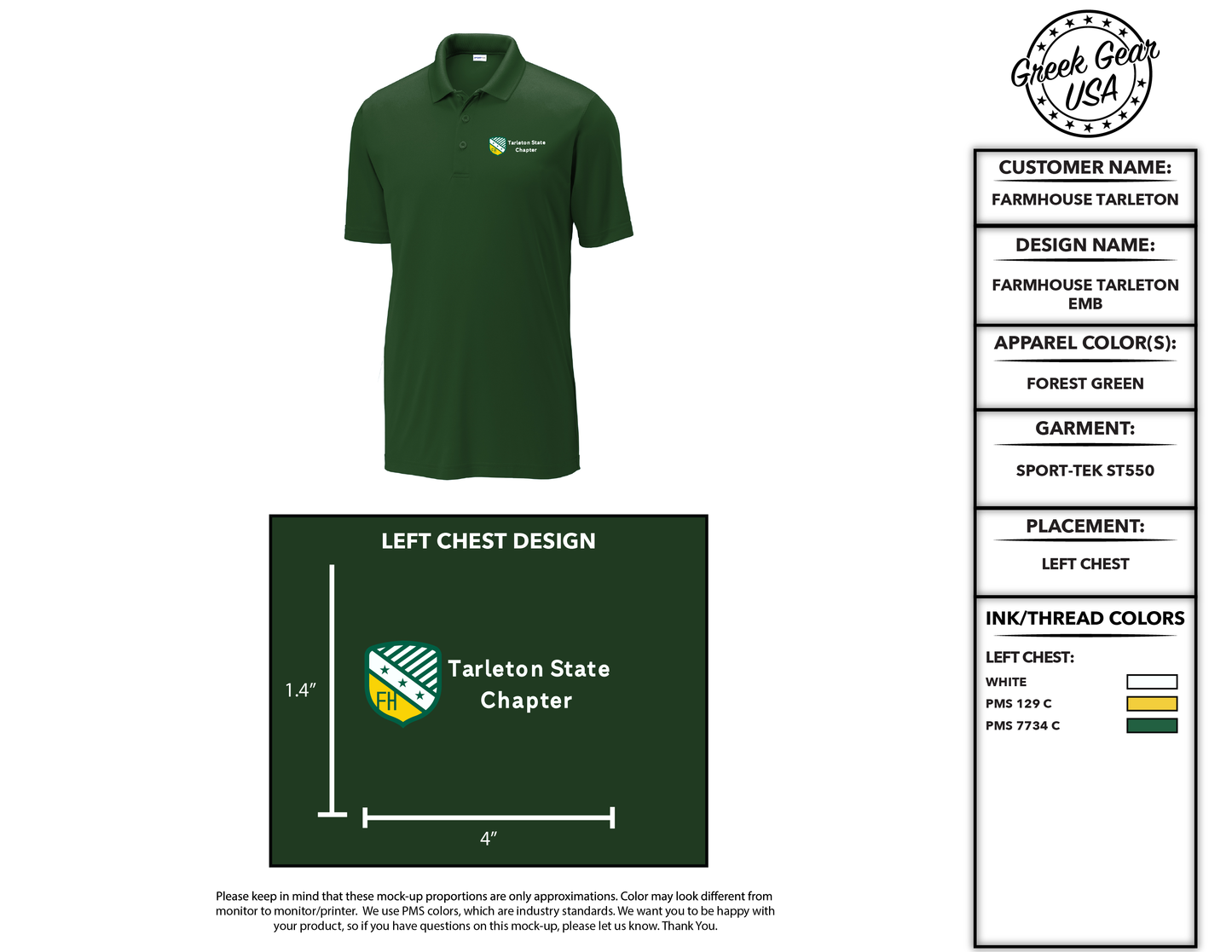 FarmHouse Tarleton Fishing Shirts/Polos