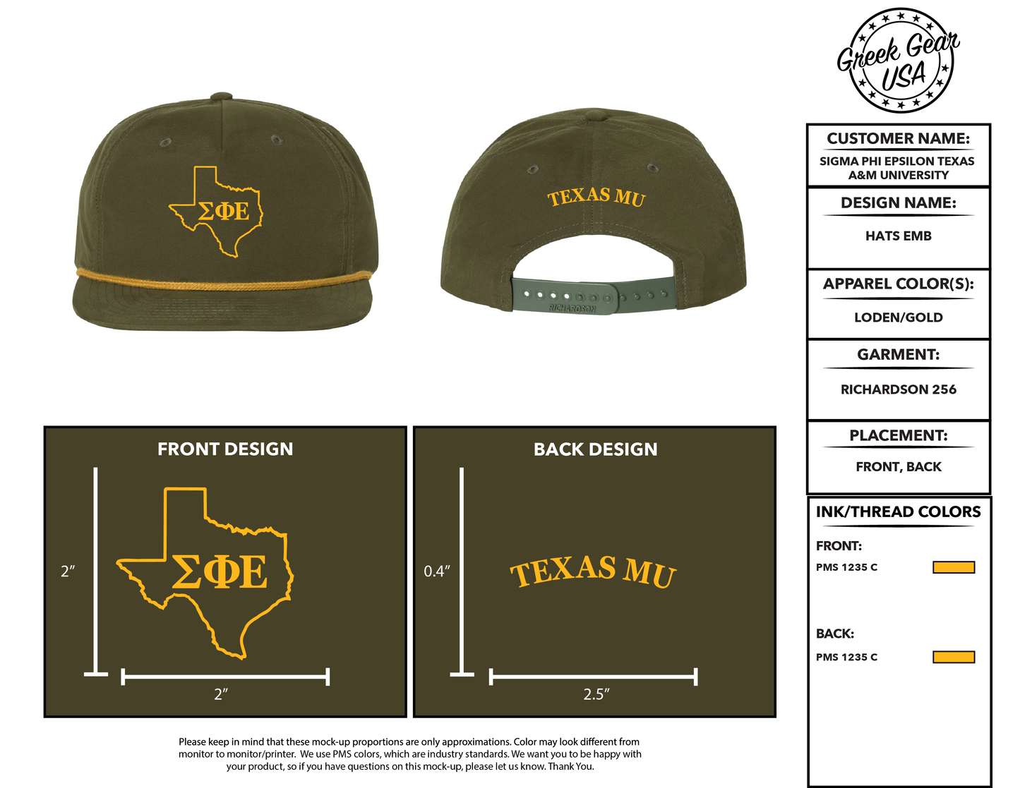 Sigma Phi Epsilon Texas A&M University Rope Hats