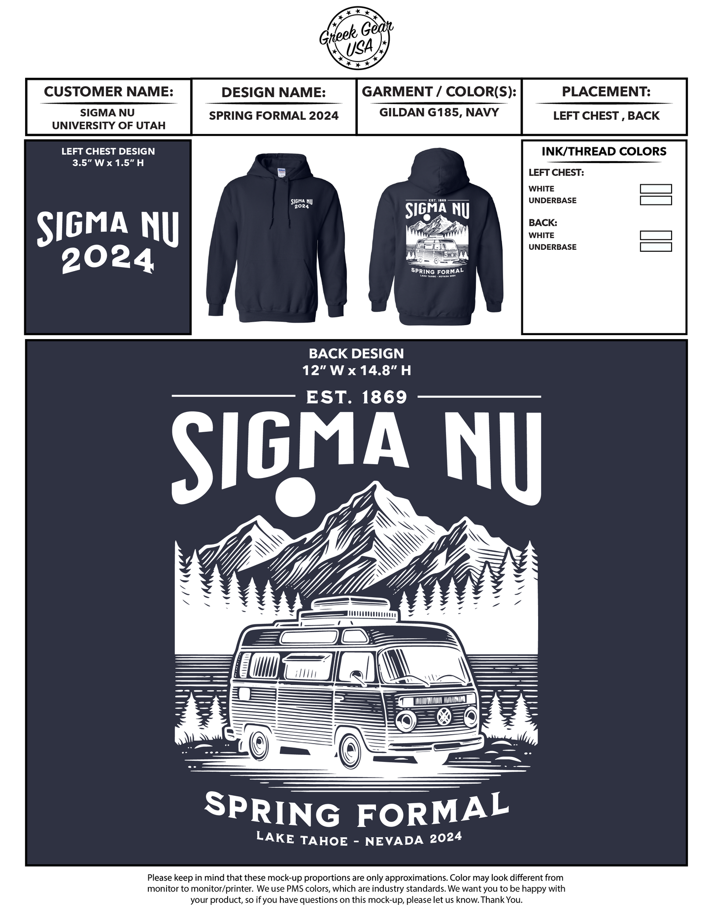 Sigma Nu University of Tulsa Spring Formal 2024 Hoodies