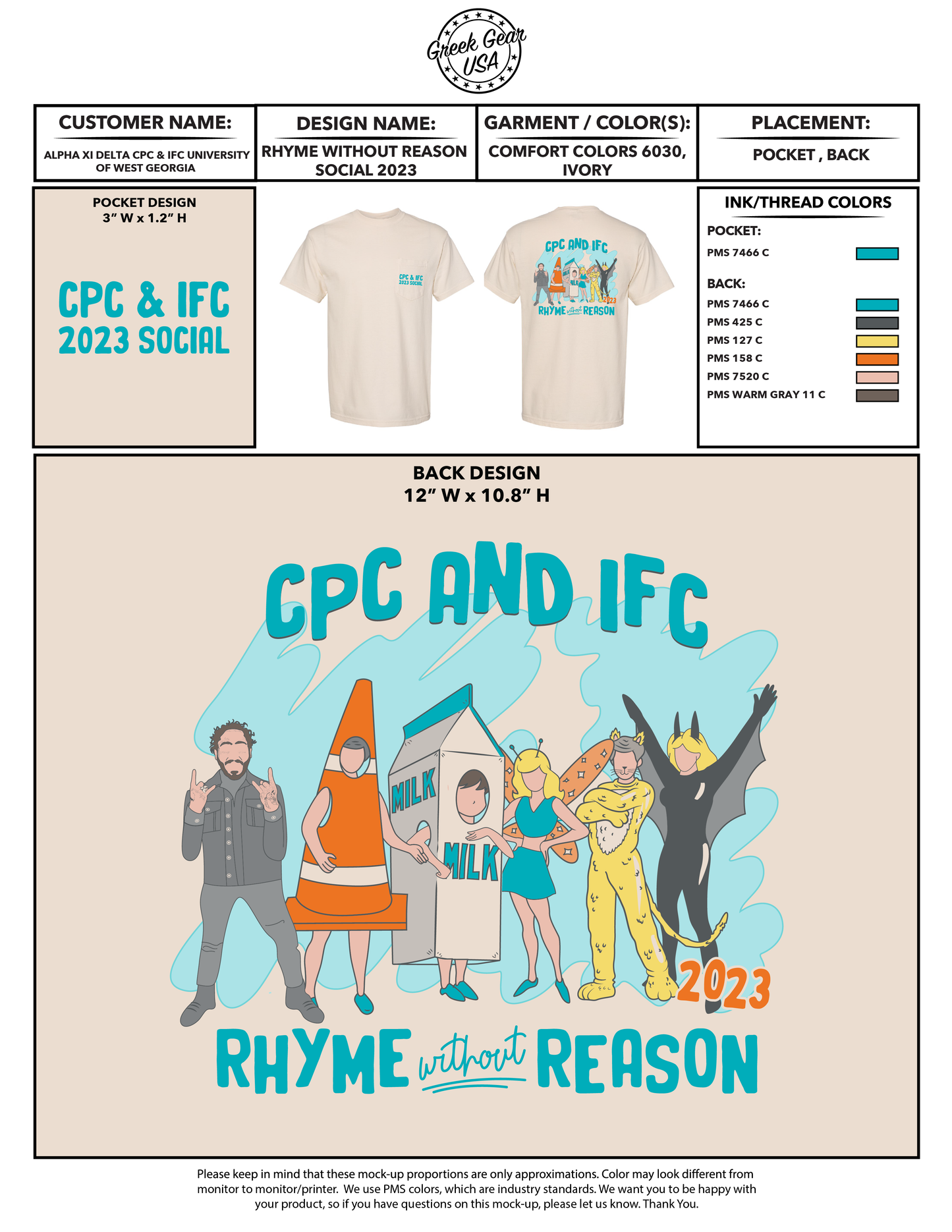 CPC and IFC University of West Georgia Rhyme Without Reason Tees 2023