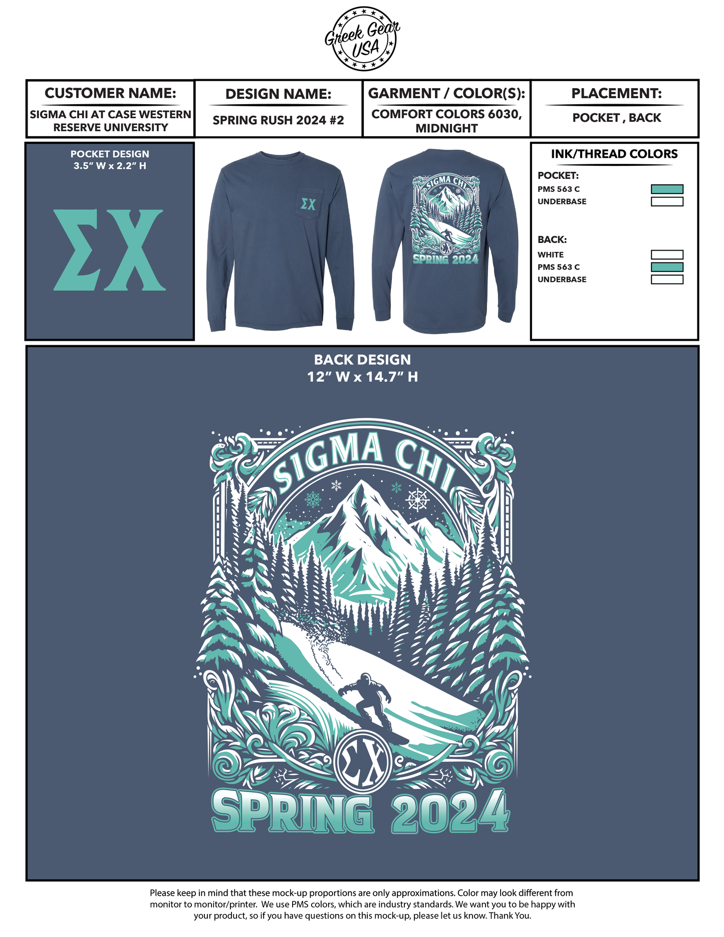 Sigma Chi Case Western Reserve University Spring Rush 2024 T-Shirts